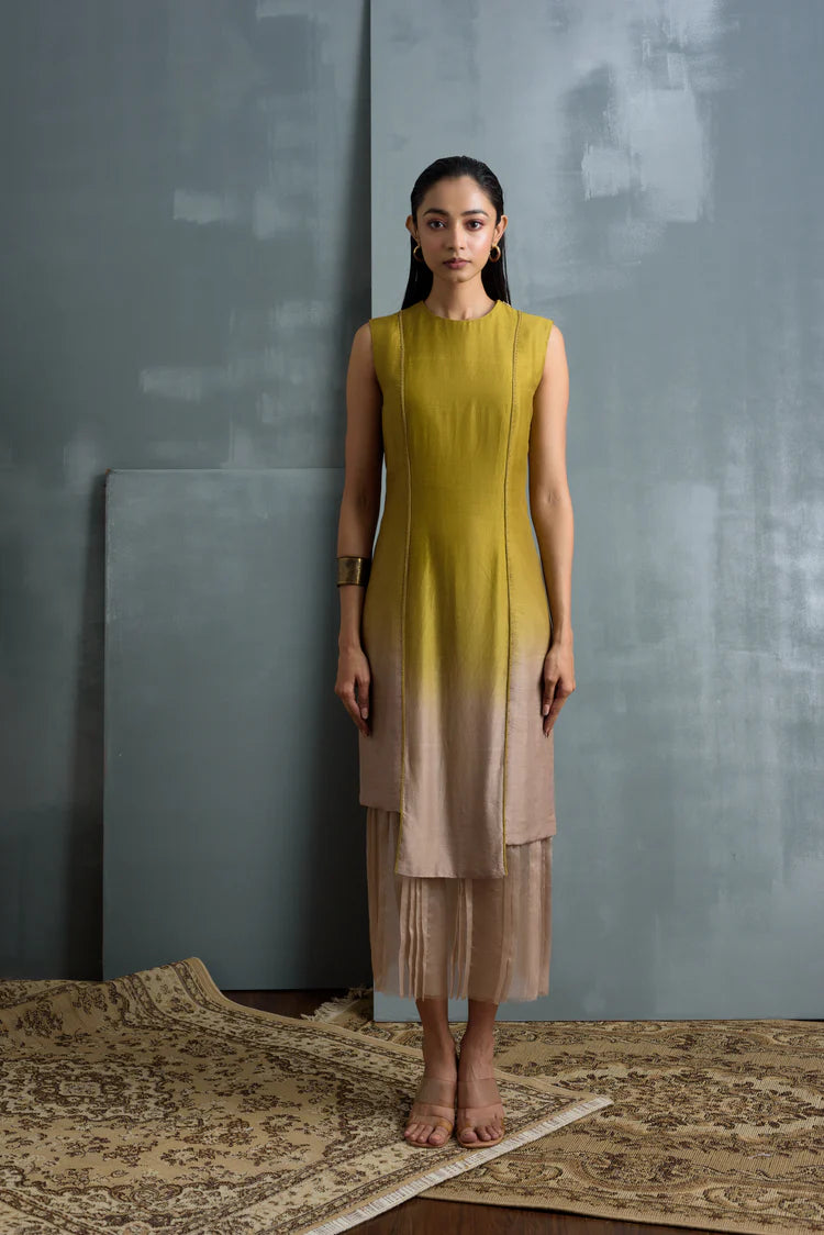 Olive Nova Silk Dress