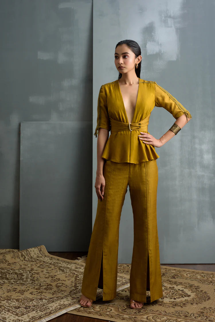 Marigold Mirage Peplum Co-ord Set