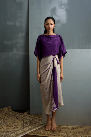 Silk Dress With Shibori Detail