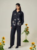 Black Popline Flamingo Shirt