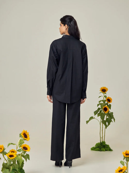 Black Popline Pant