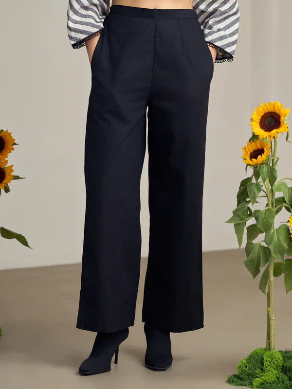 Black Popline Pant