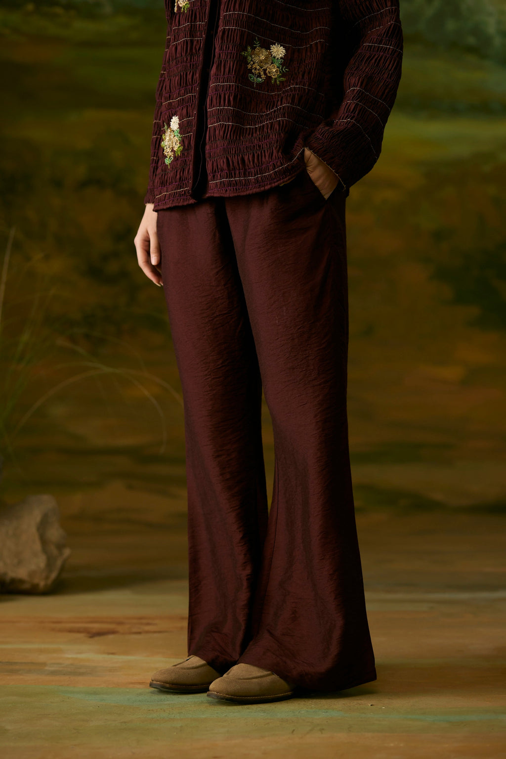Crimson Flared Pant