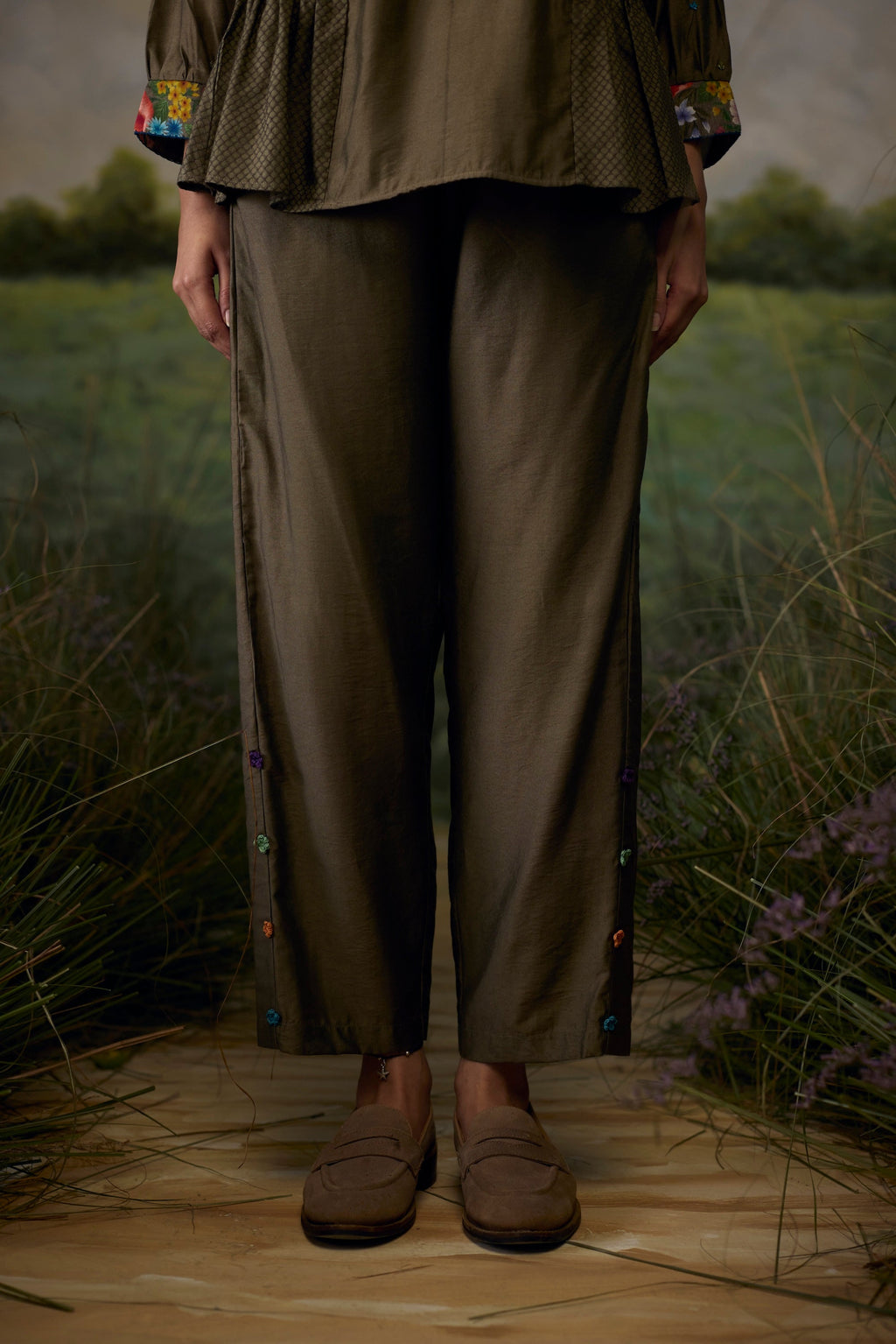 Ash Grey Gathered Top