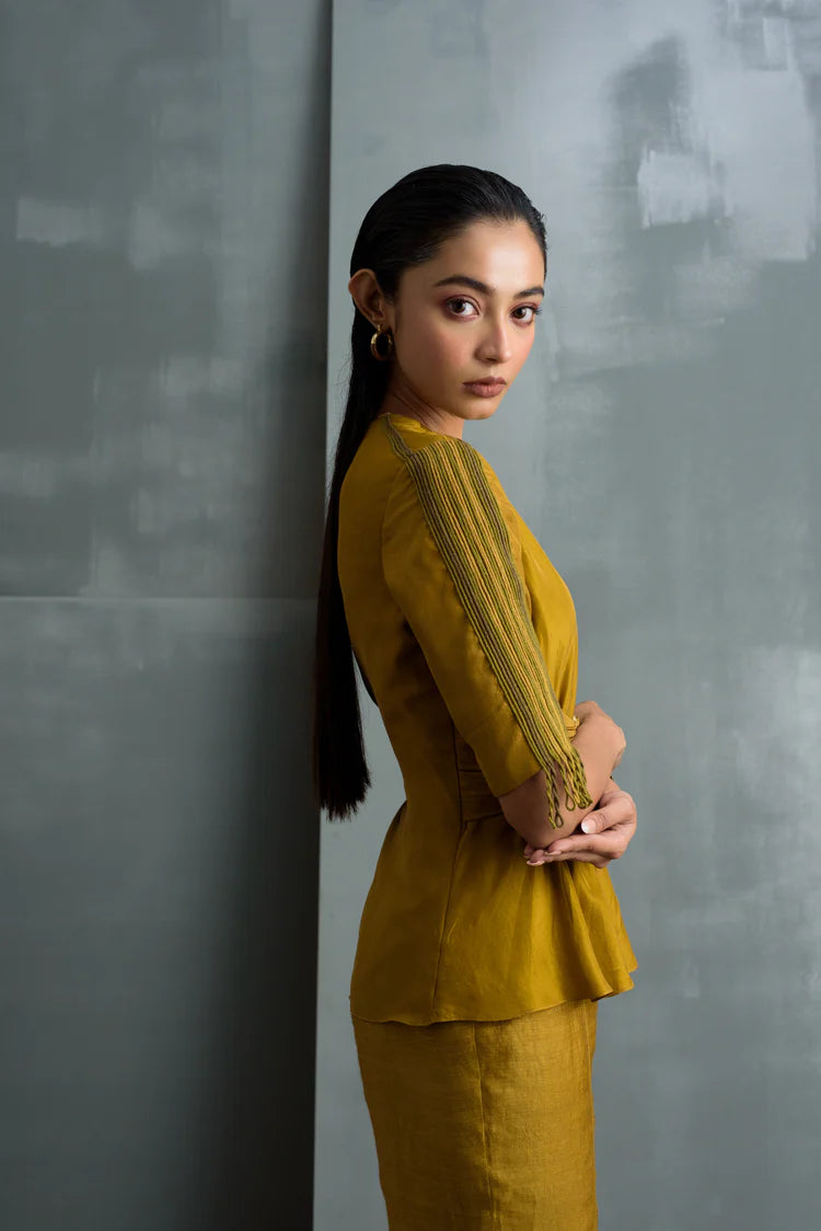 Marigold Mirage Peplum Co-ord Set