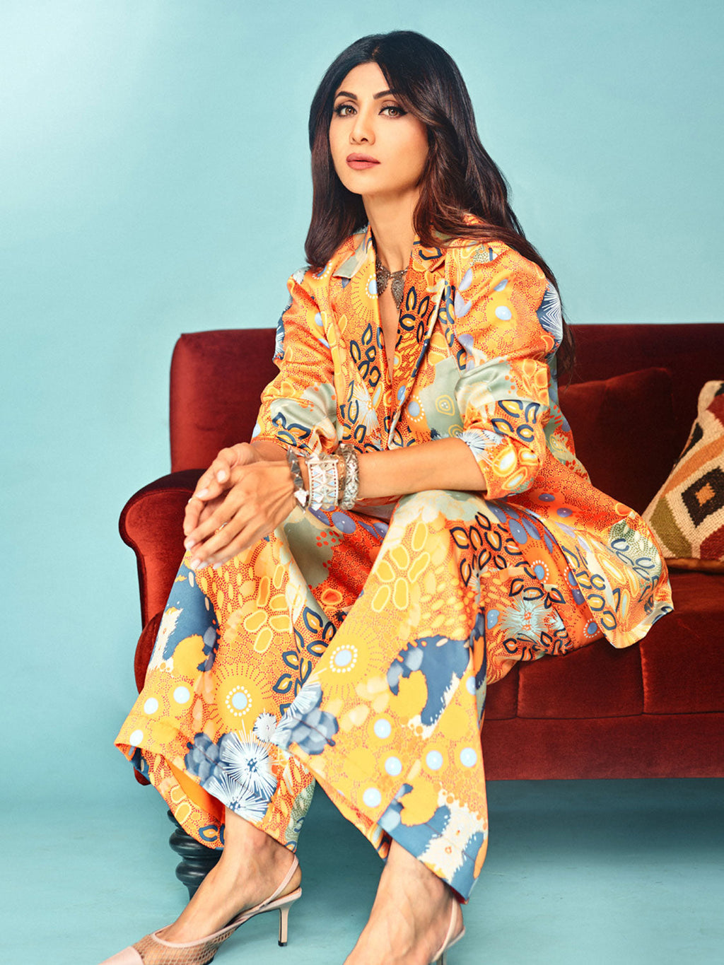 Ocean Print Blazer Set