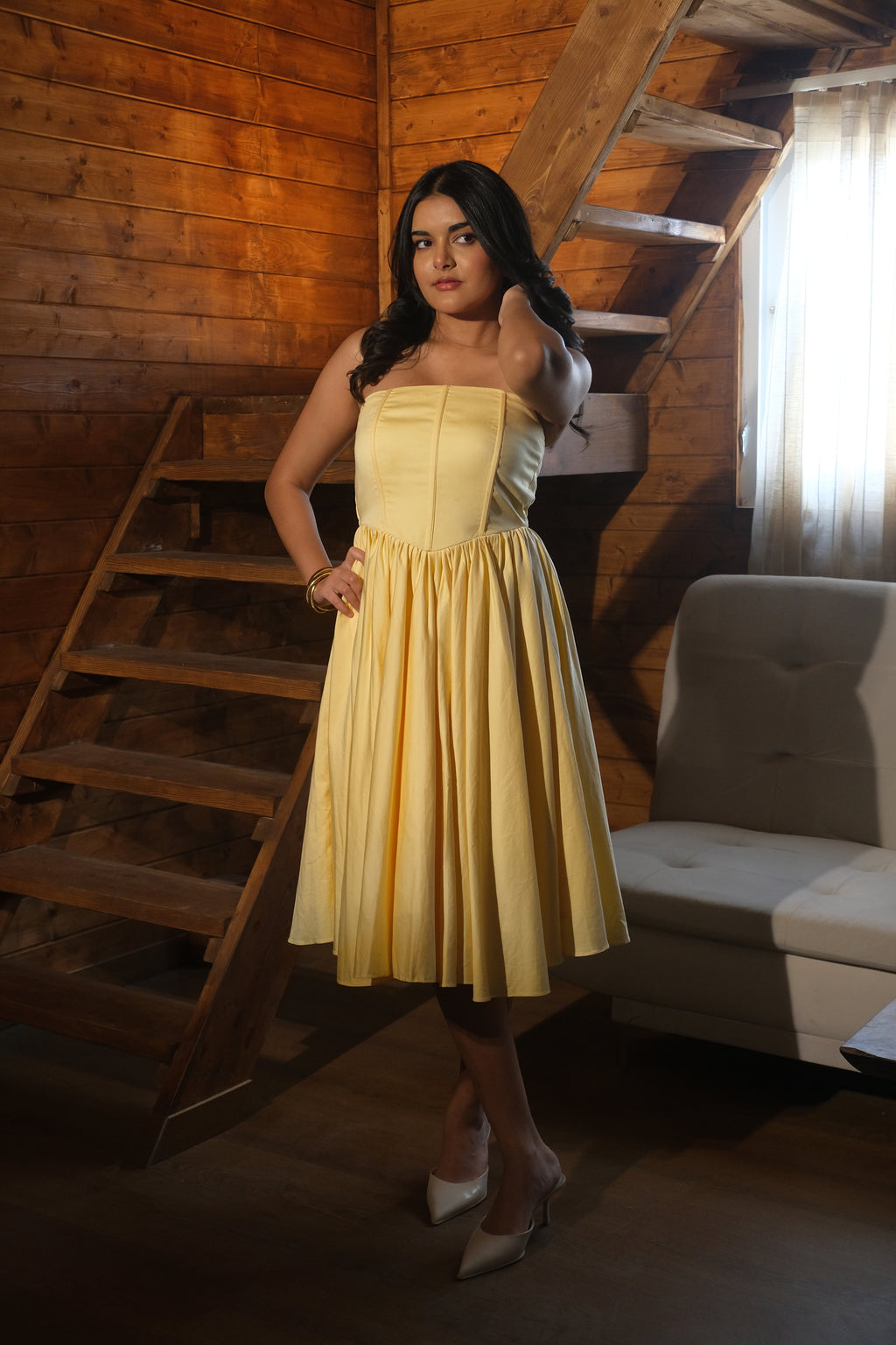 Limoncello Corset Midi Dress