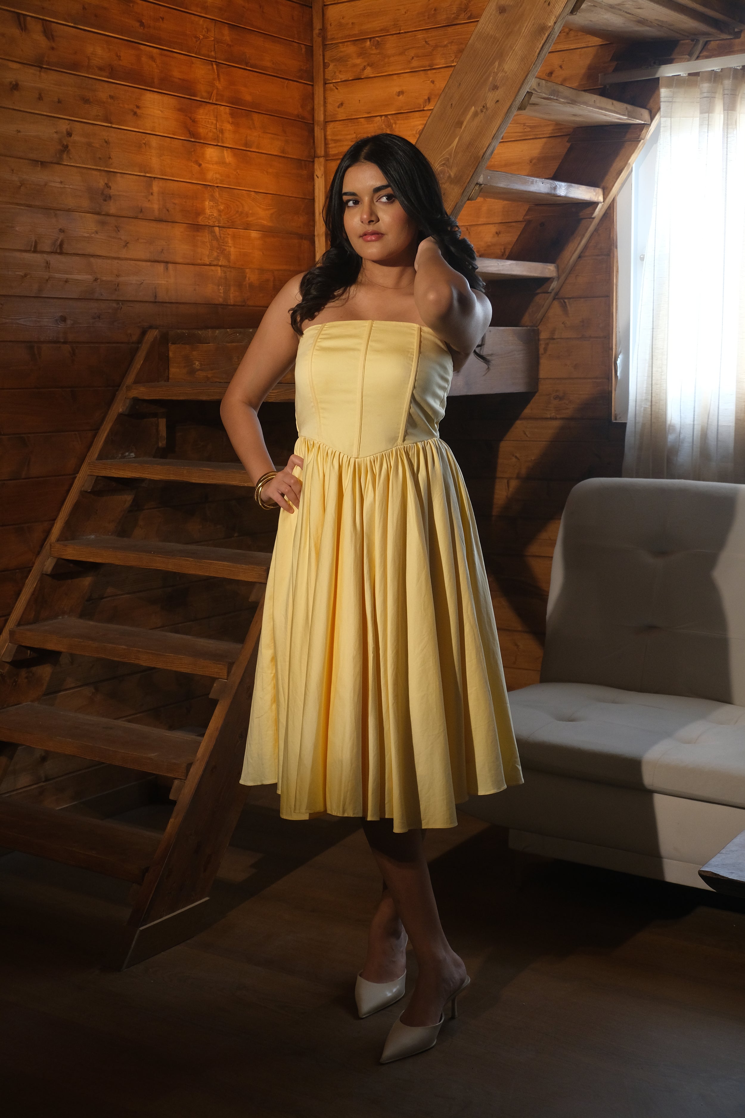 Limoncello Corset Midi Dress