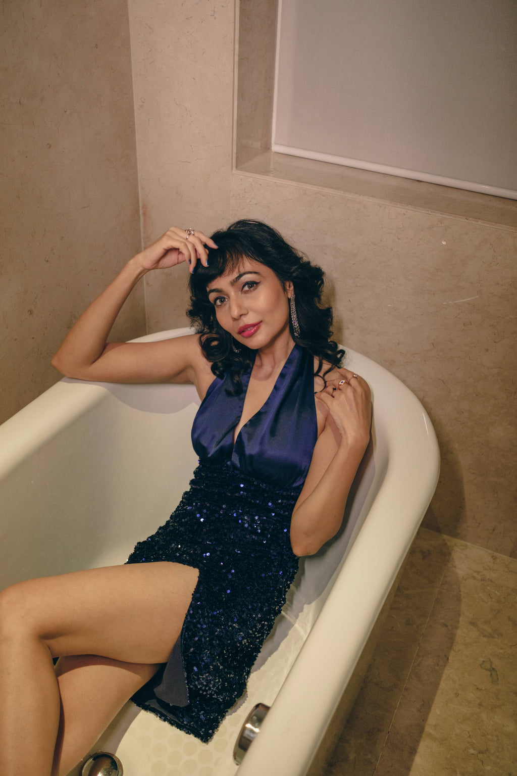 Blue Sapphire Midi Dress