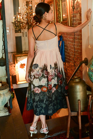 Peach Forest Crump Midi Dress