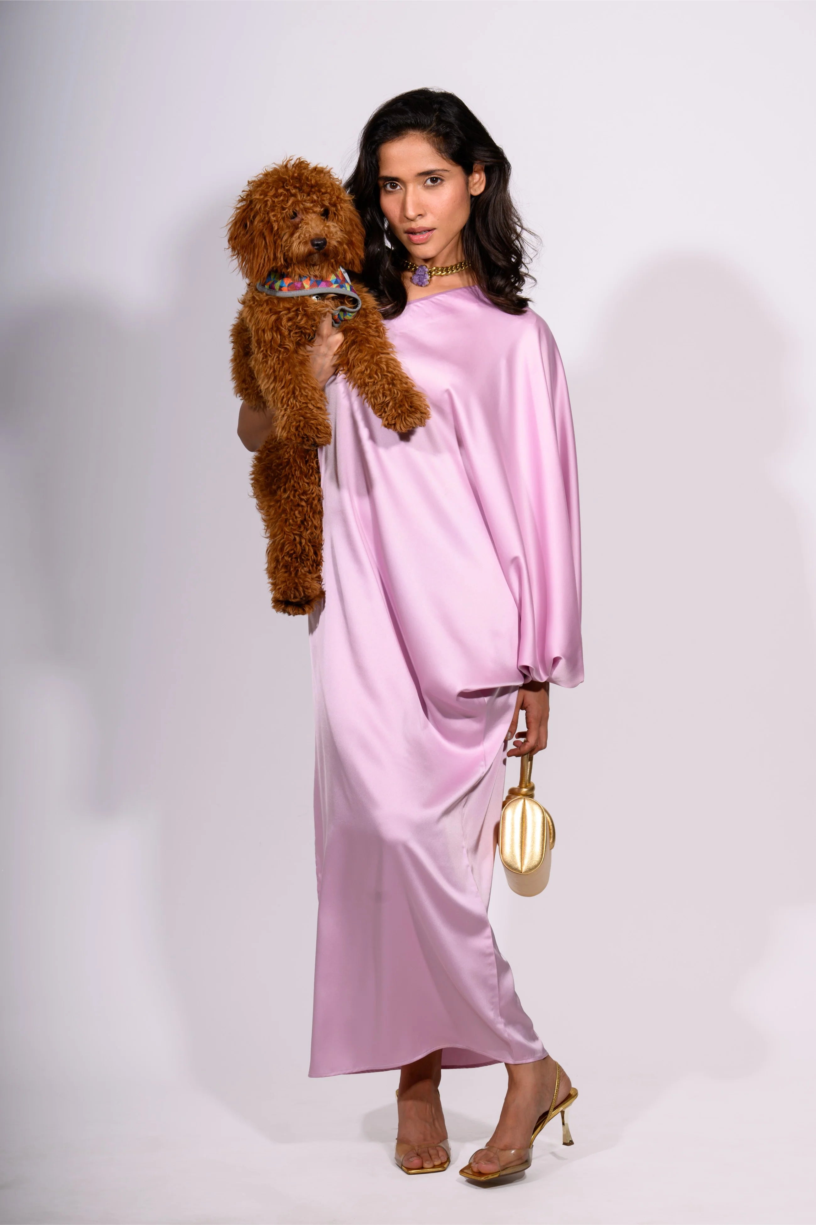 Rosé Aura One Shoulder Dress