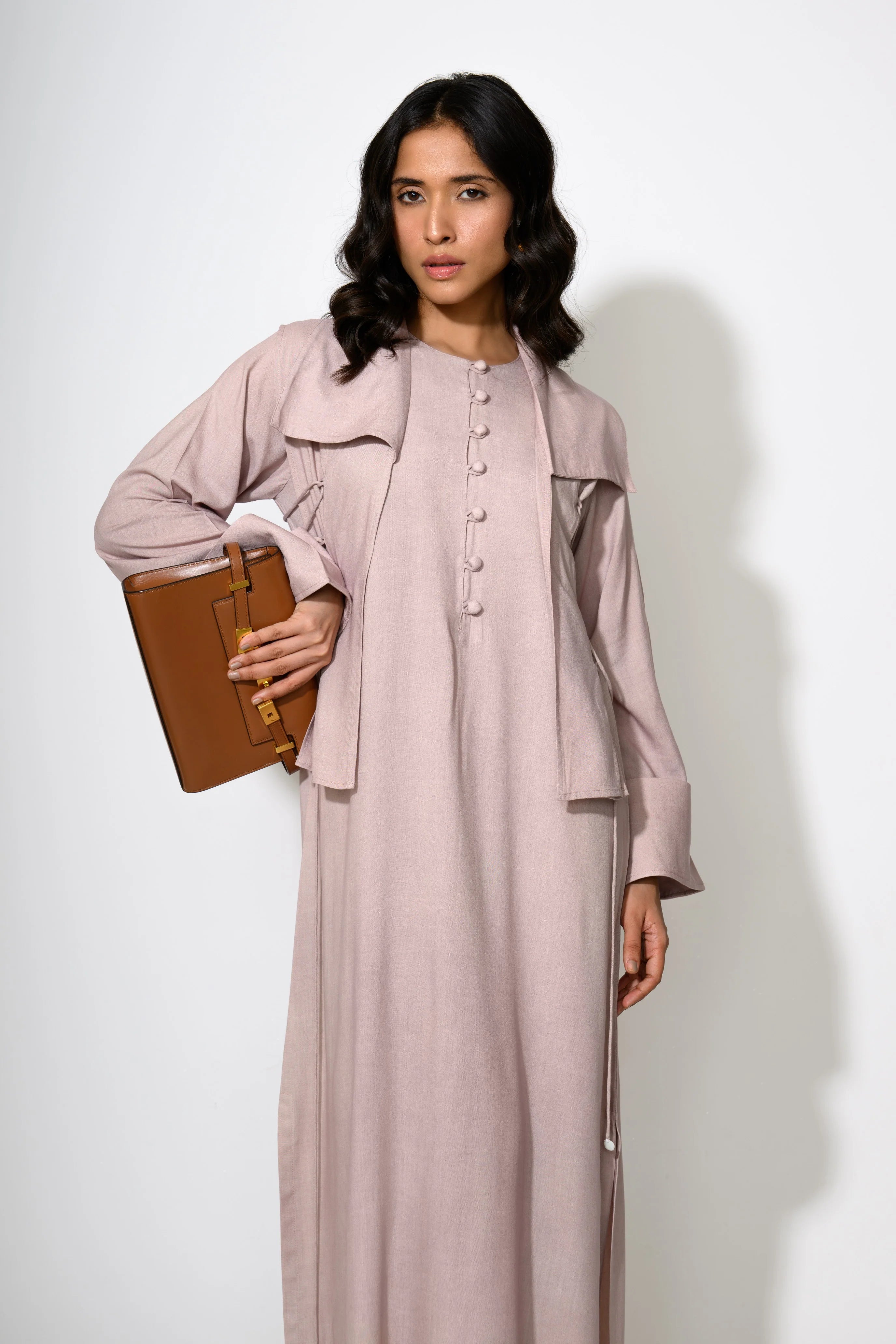 Dust Rose Corset Maxi Dress