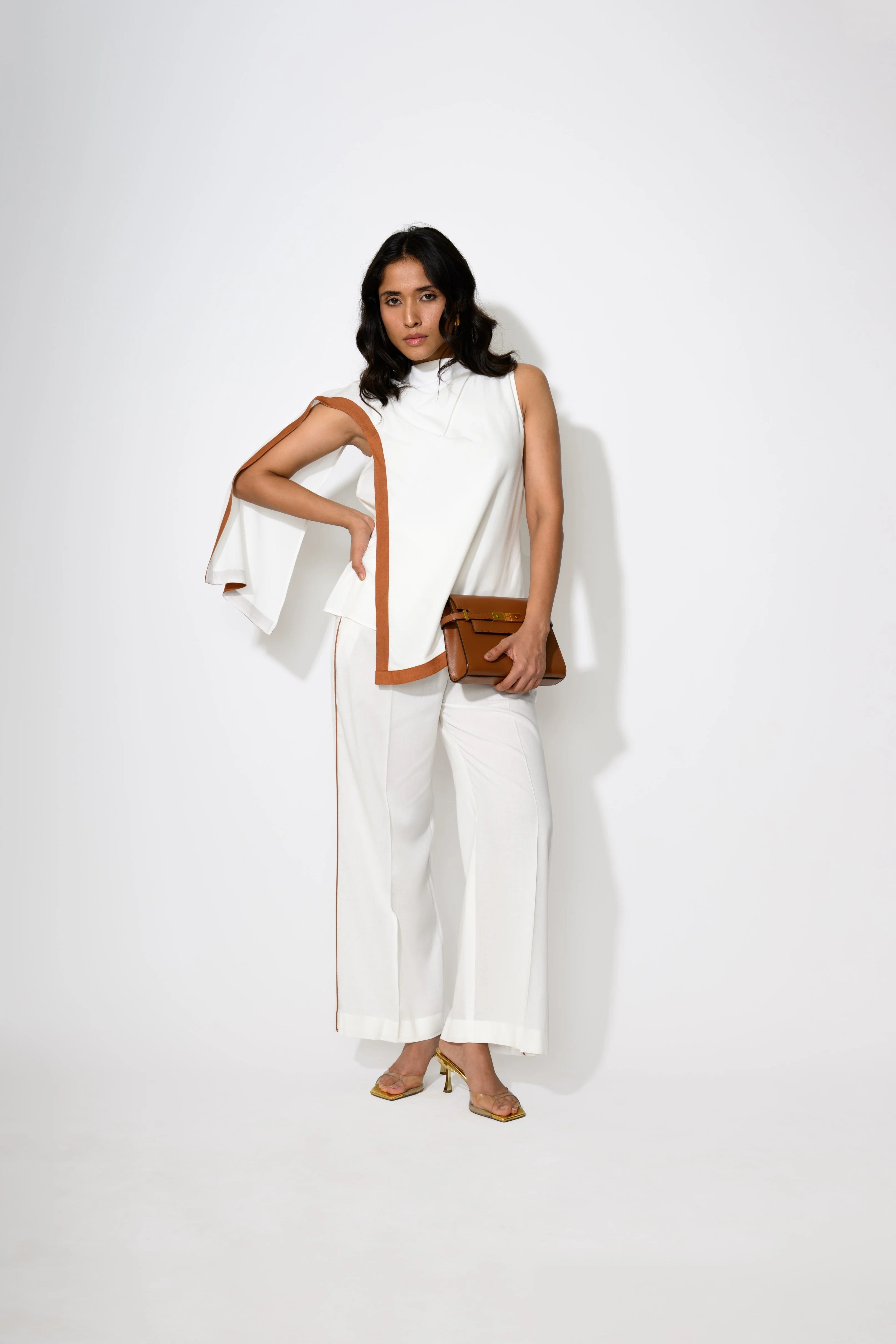 Sienna-Edged Asymmetric Co-ord Set