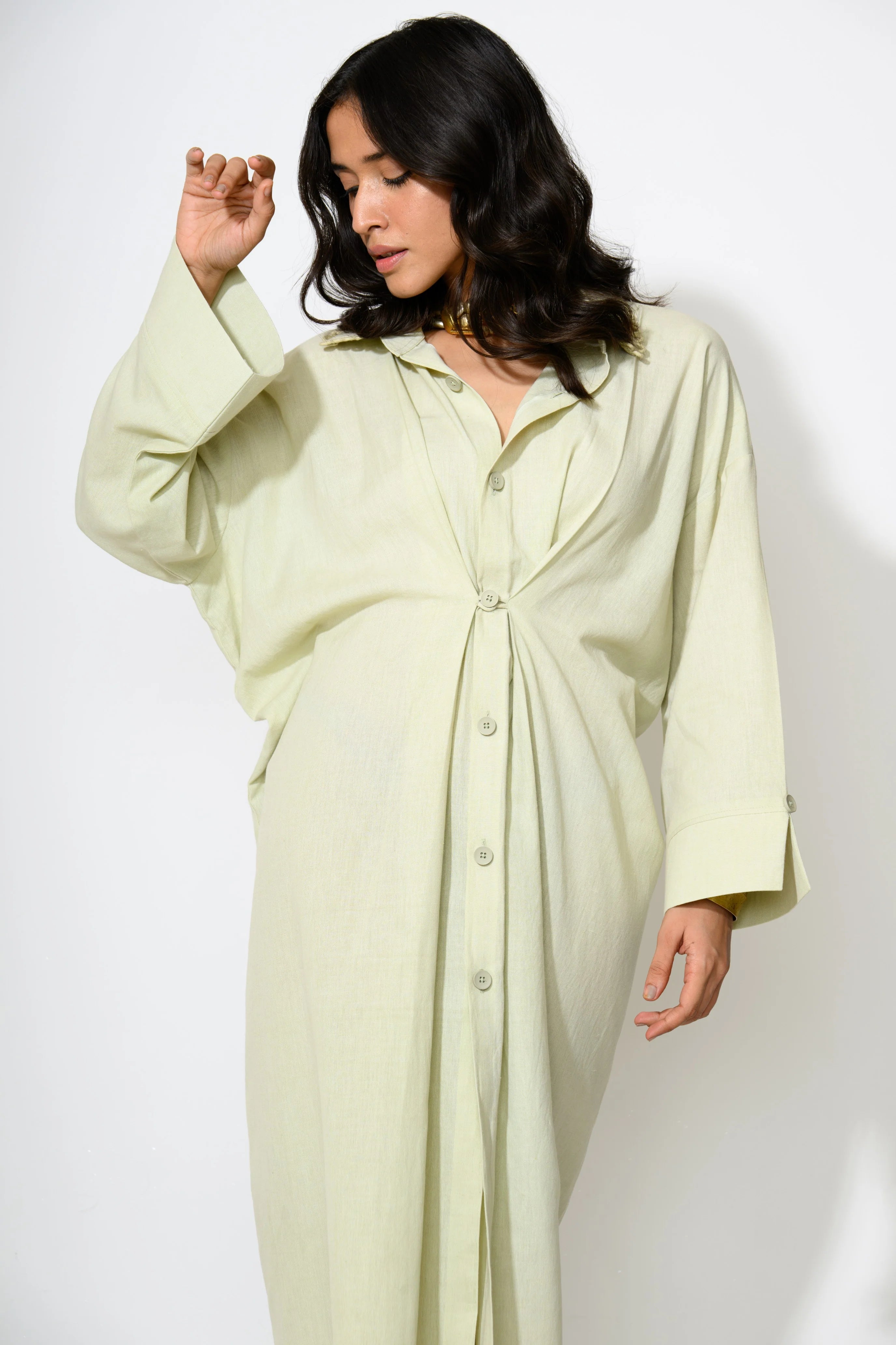 Elara Sculpted Shirt Dress