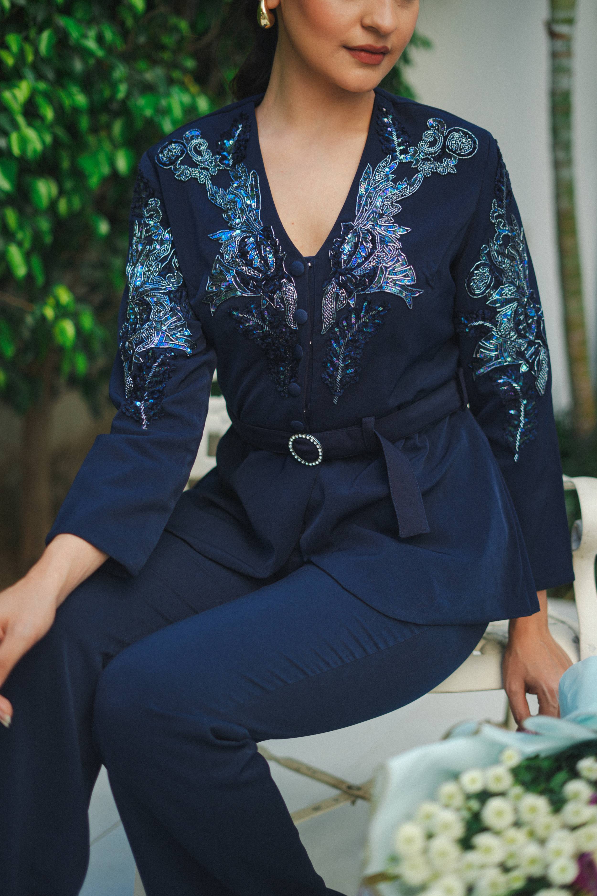 Noir Peplum Set