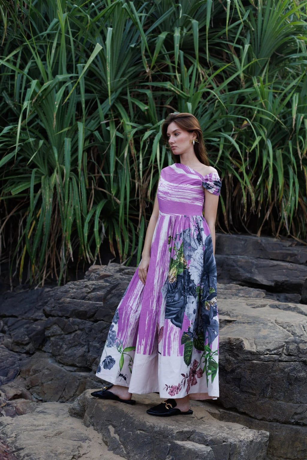 Purple Scratch Print Dress