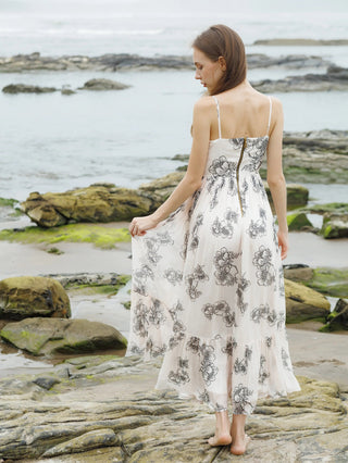 Crimson Noir Blossom Dress