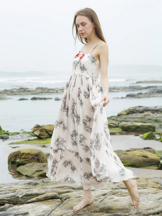 Crimson Noir Blossom Dress