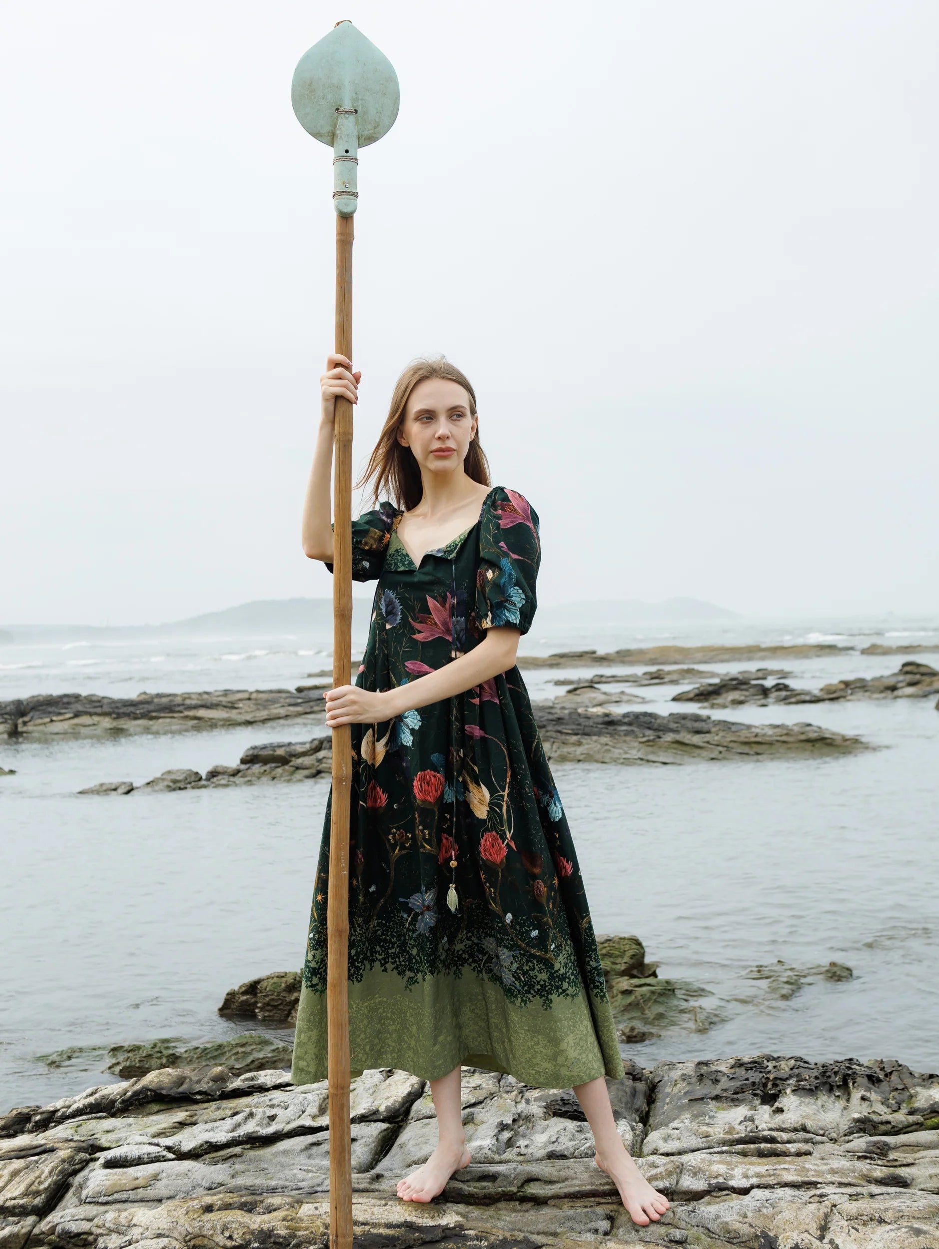 Green Forest Crump Midi Dress
