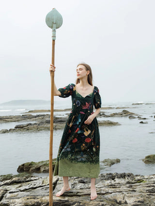 Green Forest Crump Midi Dress