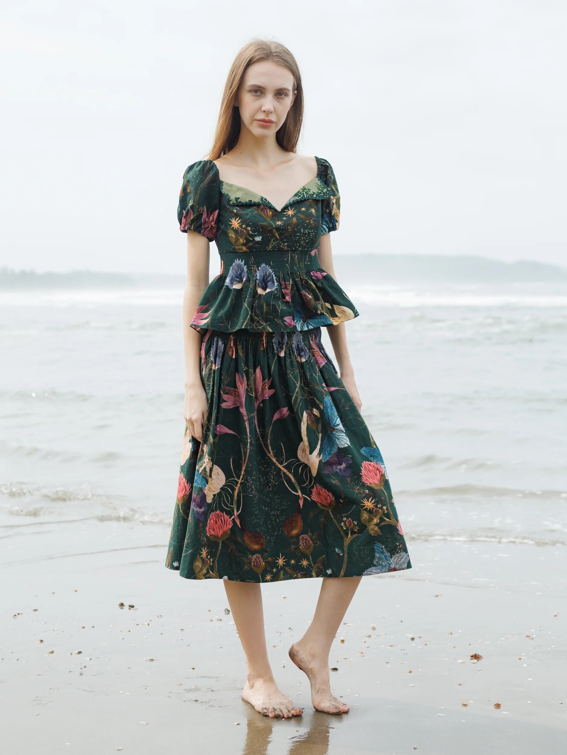 Green Forest Crump Skirt Top Set