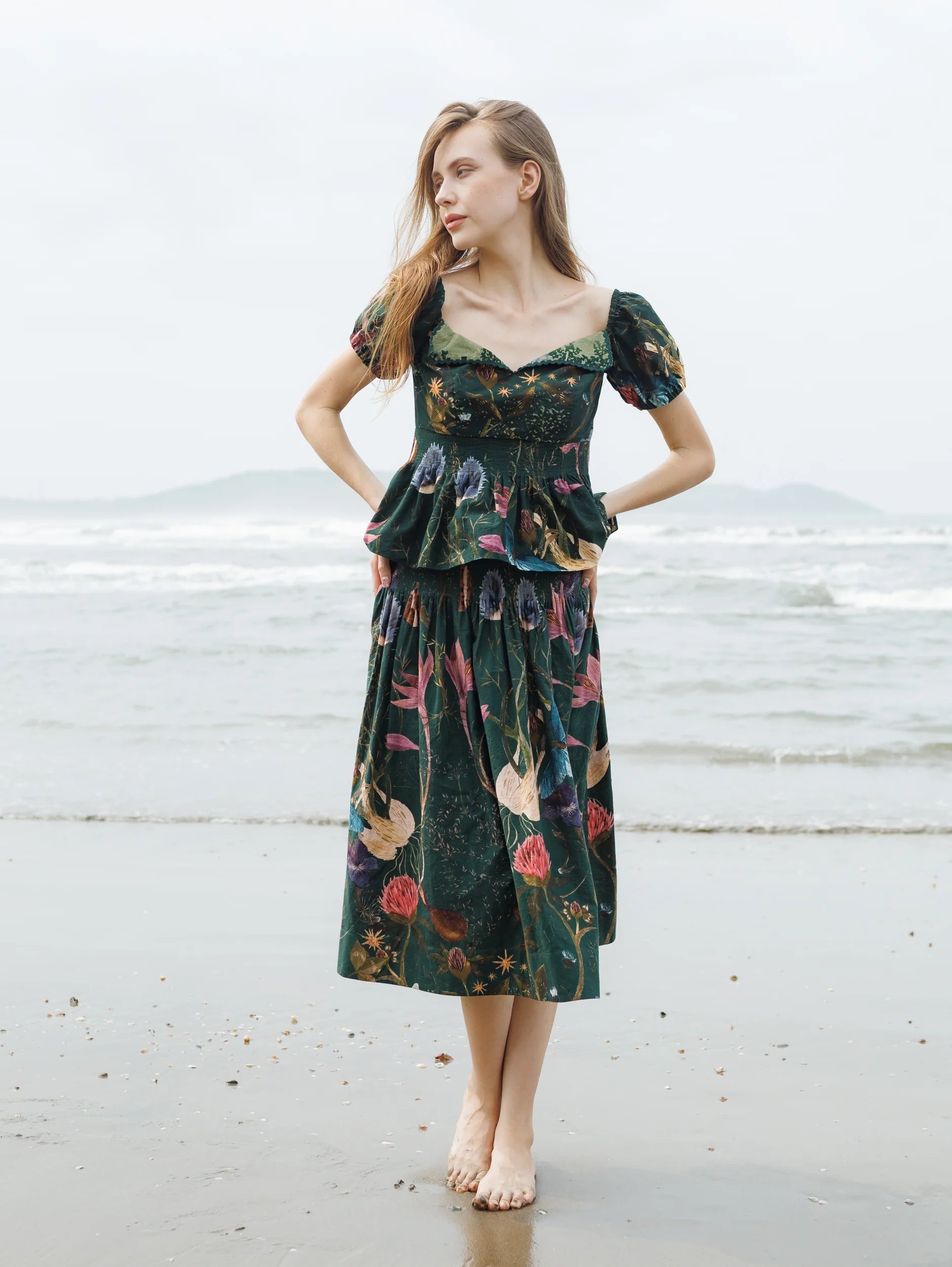 Green Forest Crump Skirt Top Set