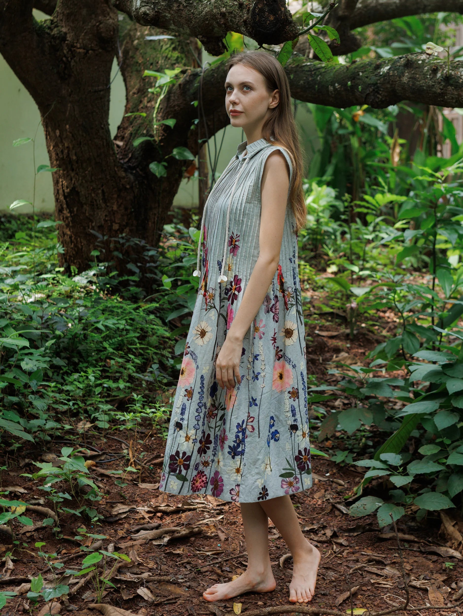 Fleur Imprint Cord Dress