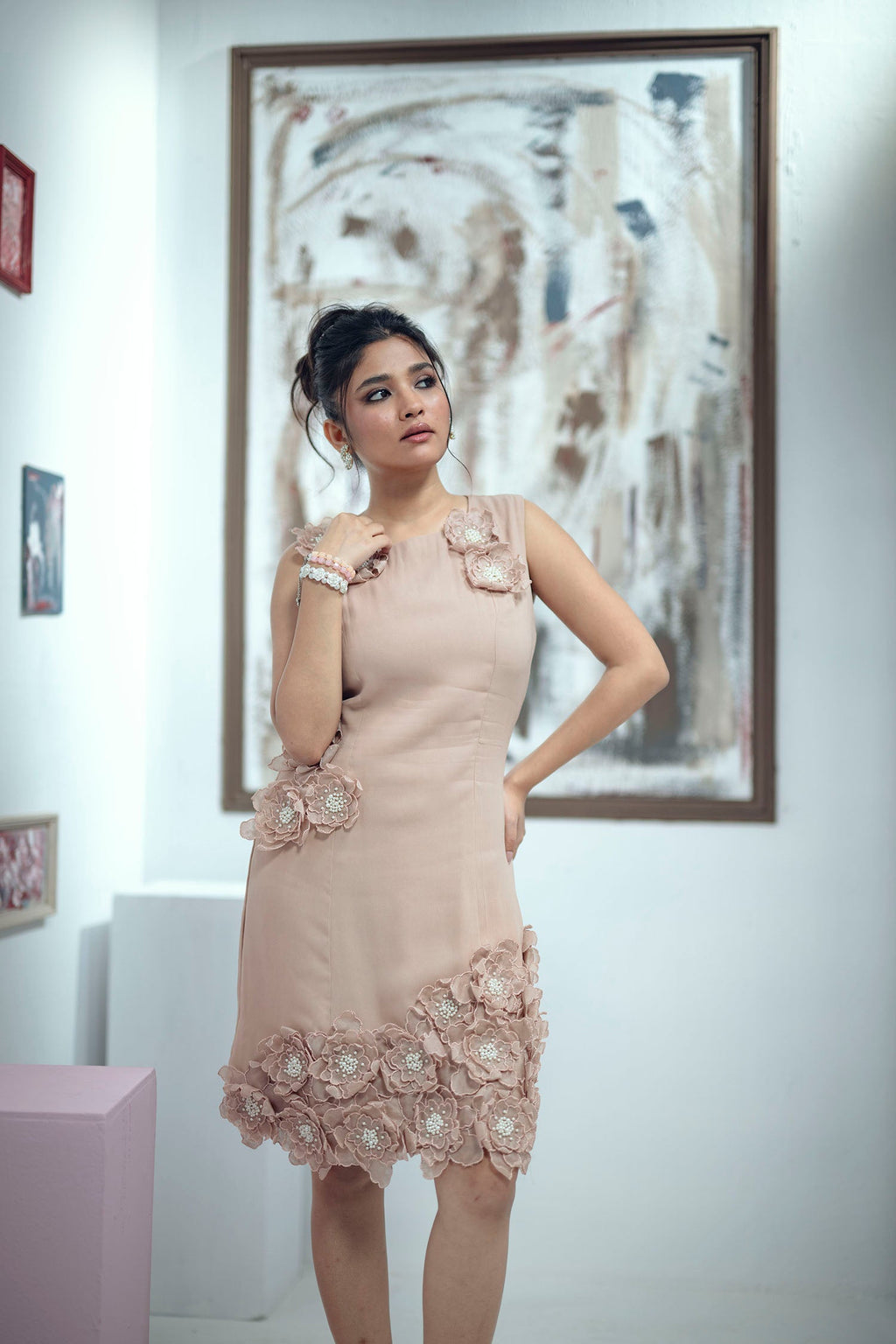 Petal Poise Dress (Rose Gold)