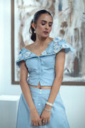 Bloom Burst Skirt Set (Blue)