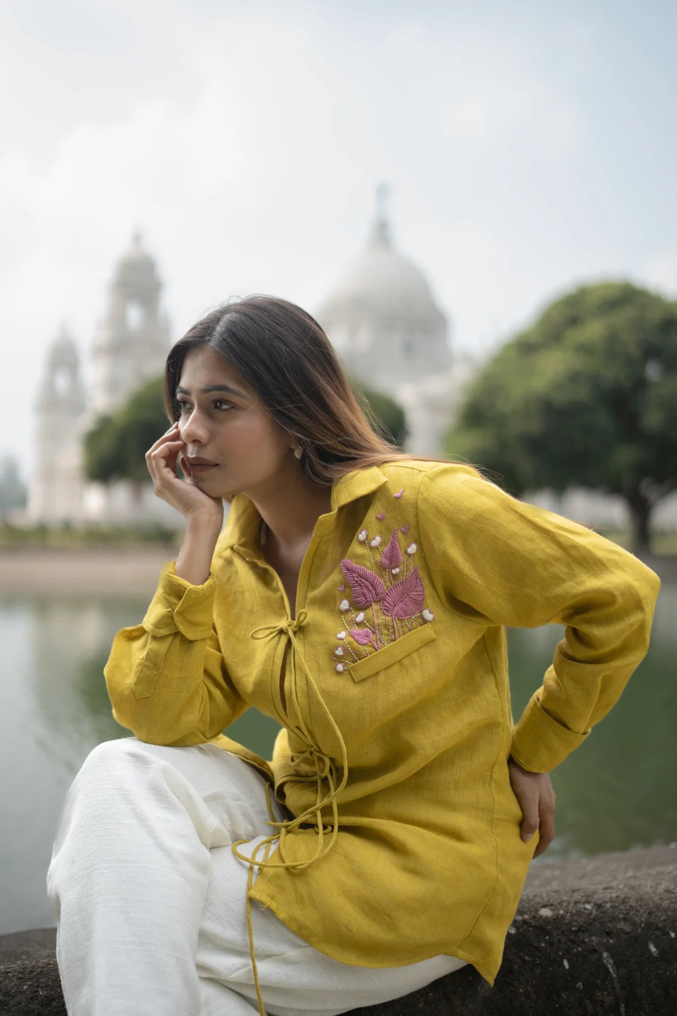 Spring Pocket Knotted Shirt