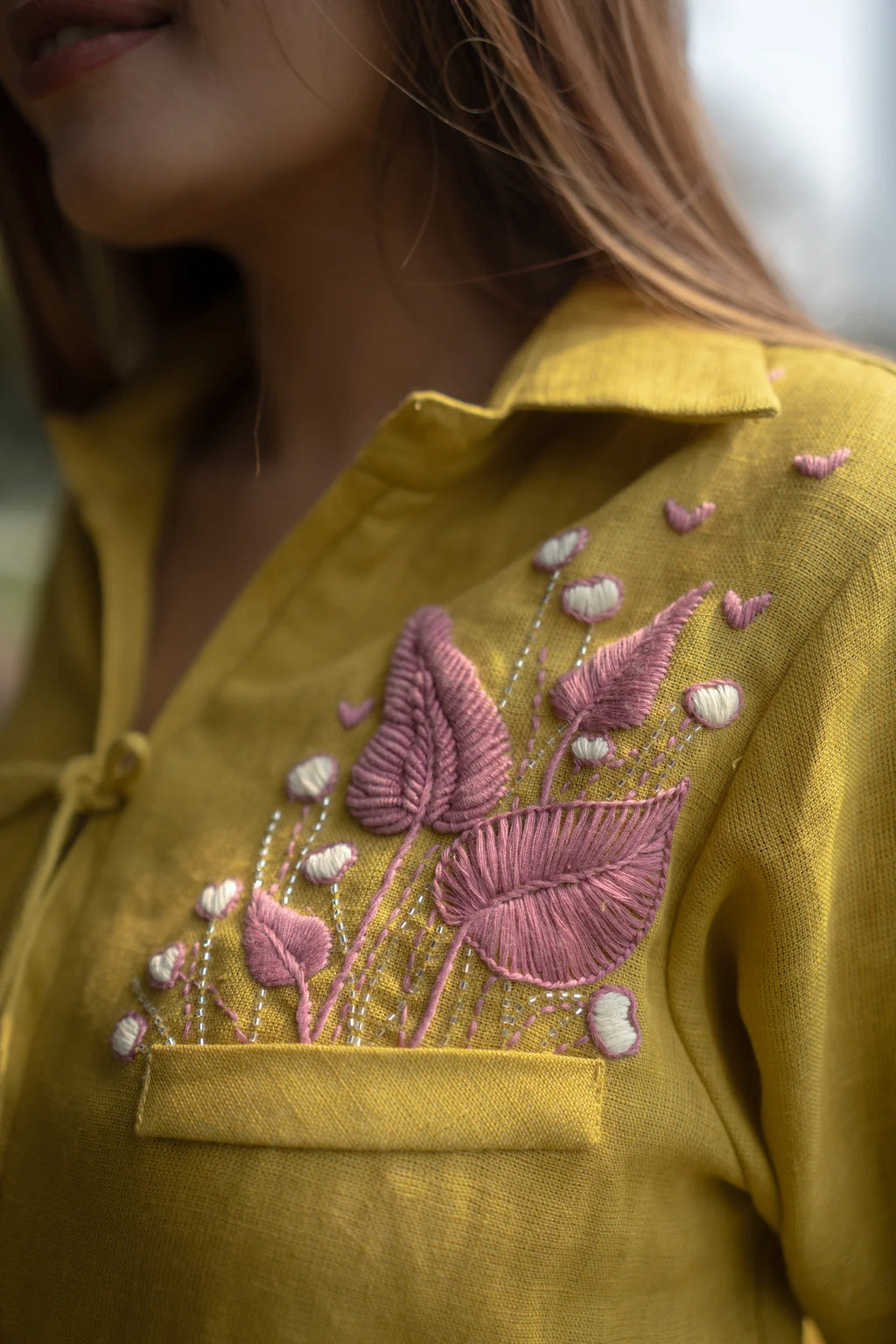 Spring Pocket Knotted Shirt