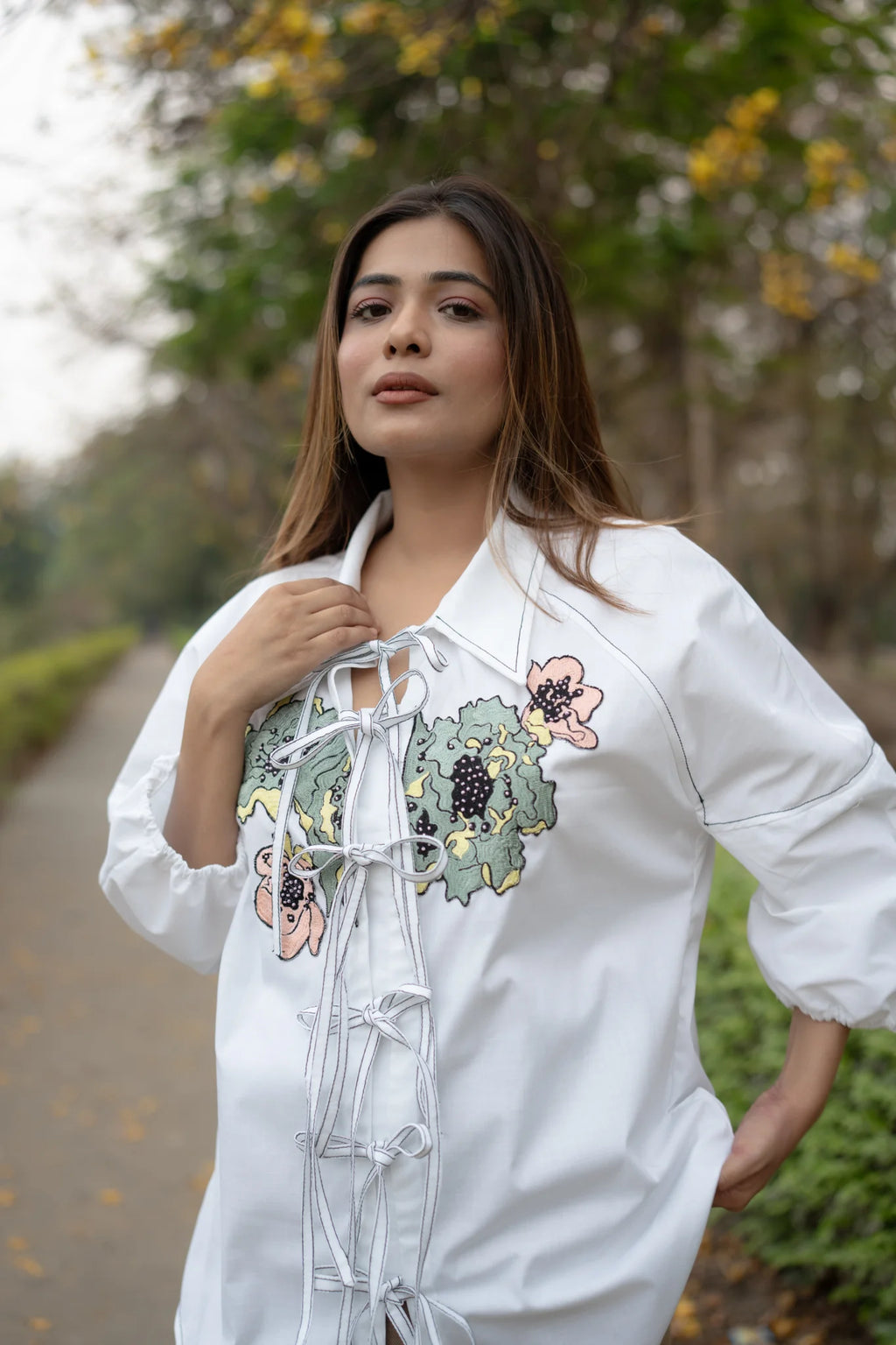 Knotted Floral Shirt