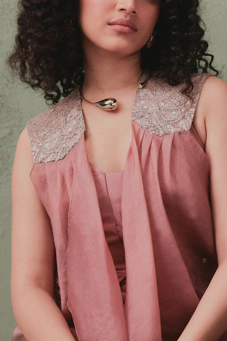 Sakura Embroidered Silk Jumpsuit