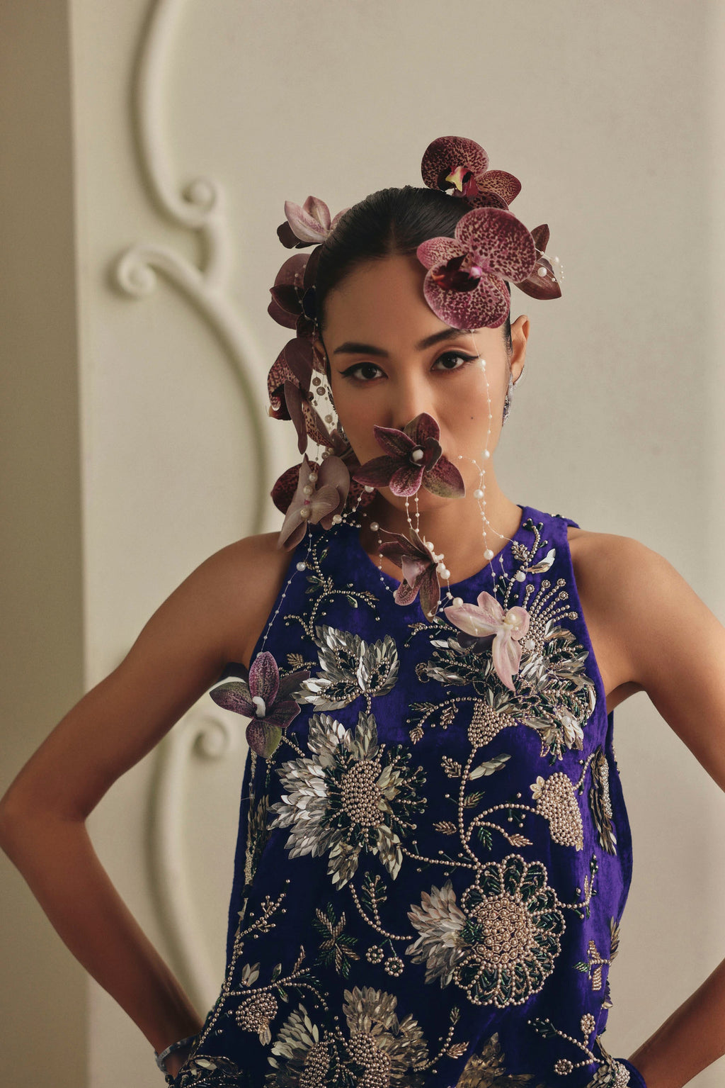 Midnight Bloom Mini Dress