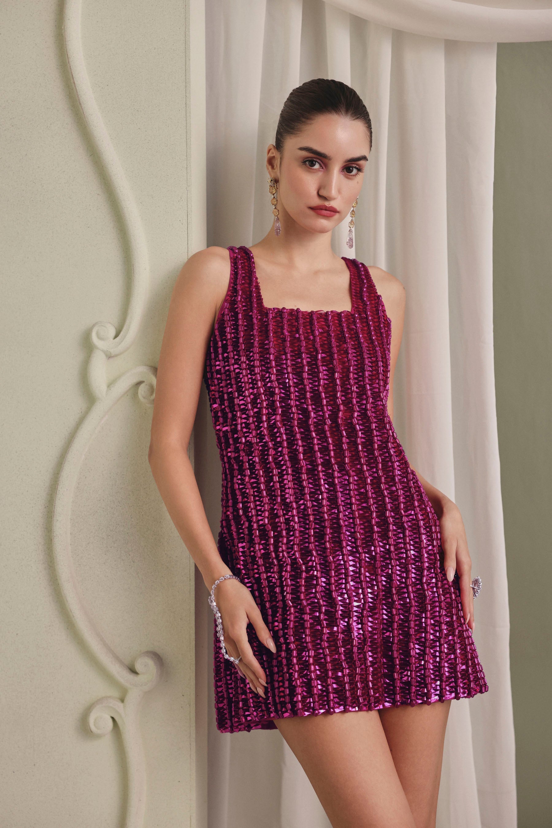 Metallic 80s Mini Dress