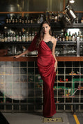 Cascade Draped Gown with Bustier Set