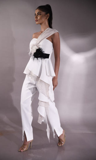 Corsage Ruffle Top