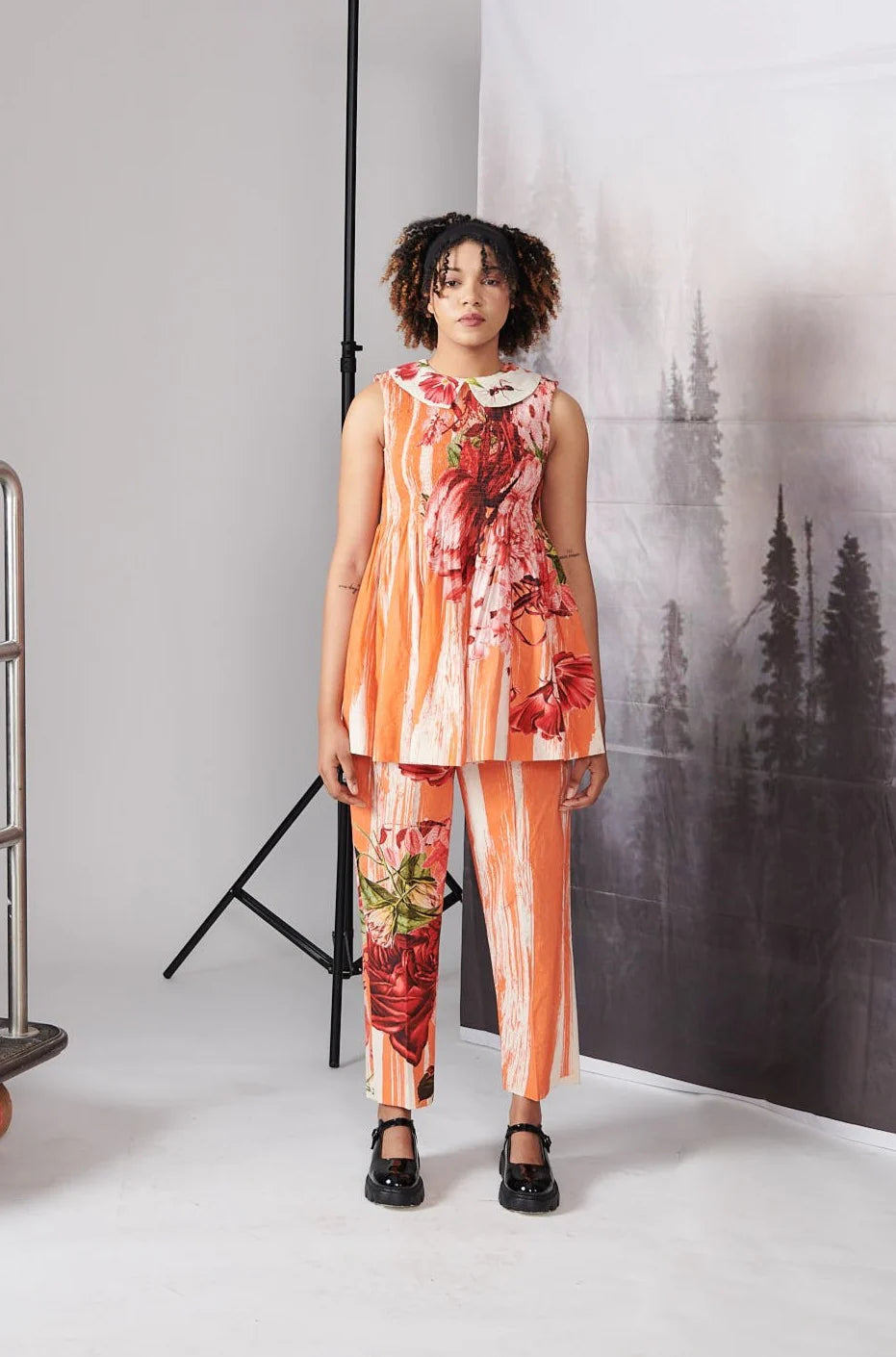 Orange Scratch Print Co-ord Set