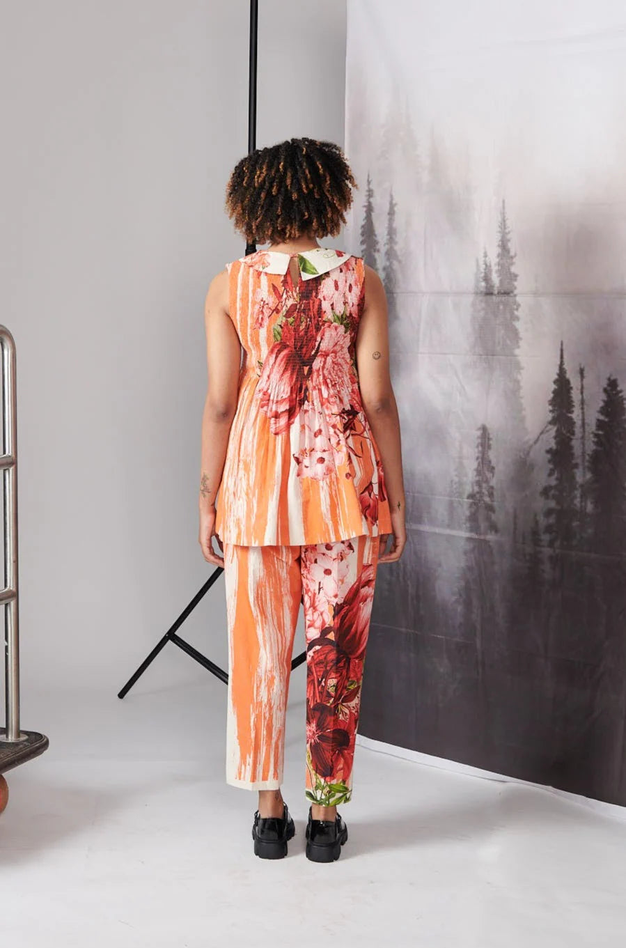 Orange Scratch Print Co-ord Set