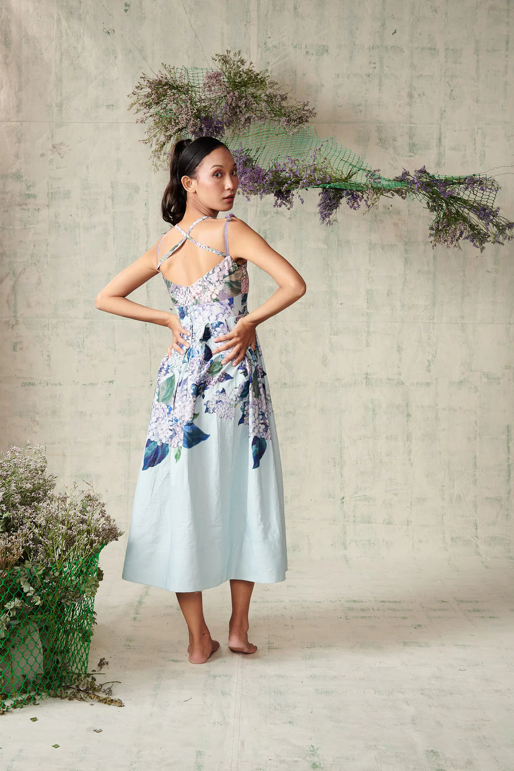 Sky Blue Hydrangea Dress