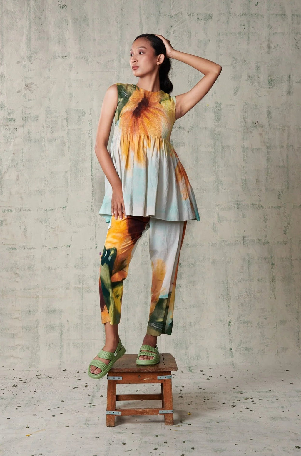 Sunflower Shirring Co-ord Set