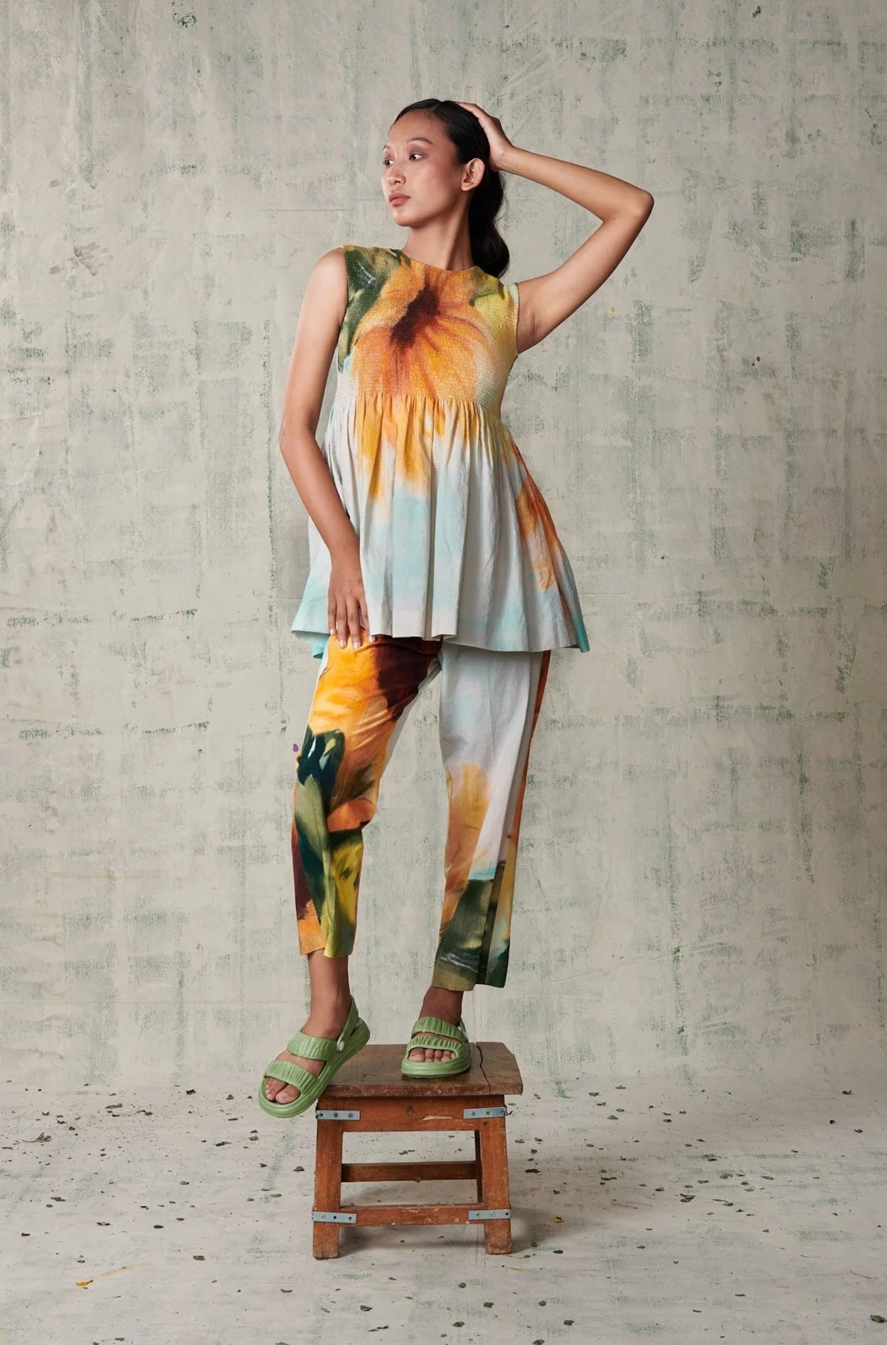 Sunflower Shirring Co-ord Set