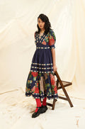 Poppy Bloom Stripe Dress