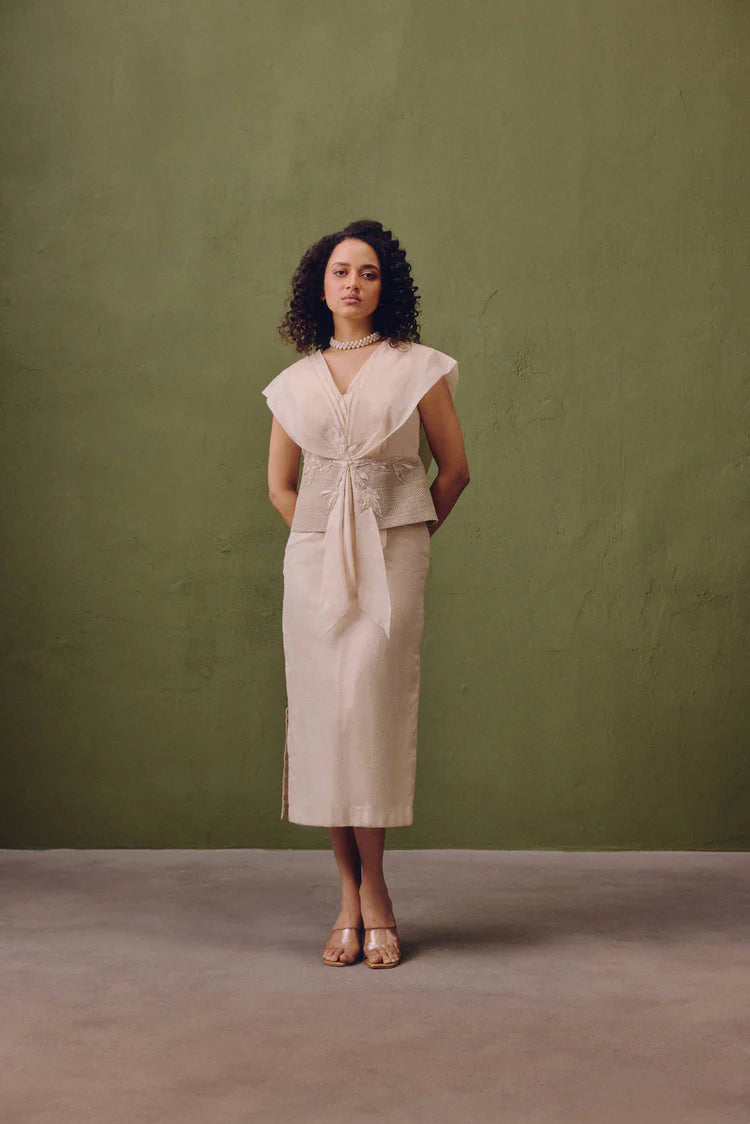 Moonfield Silk & Zari Draped Dress