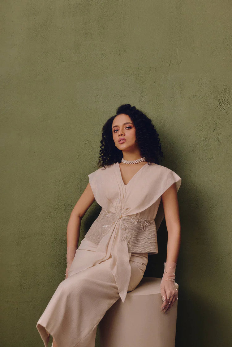 Moonfield Silk & Zari Draped Dress