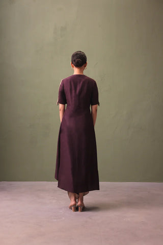 Silk Ombre Dress With Detailed Sleeve