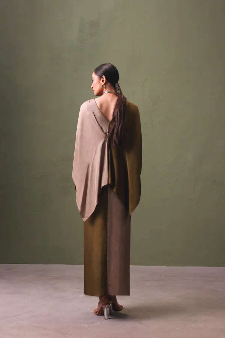 Verdant Mist Silk Dress