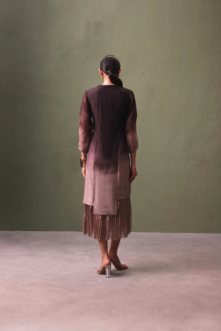Ashen Glow Silk Dress