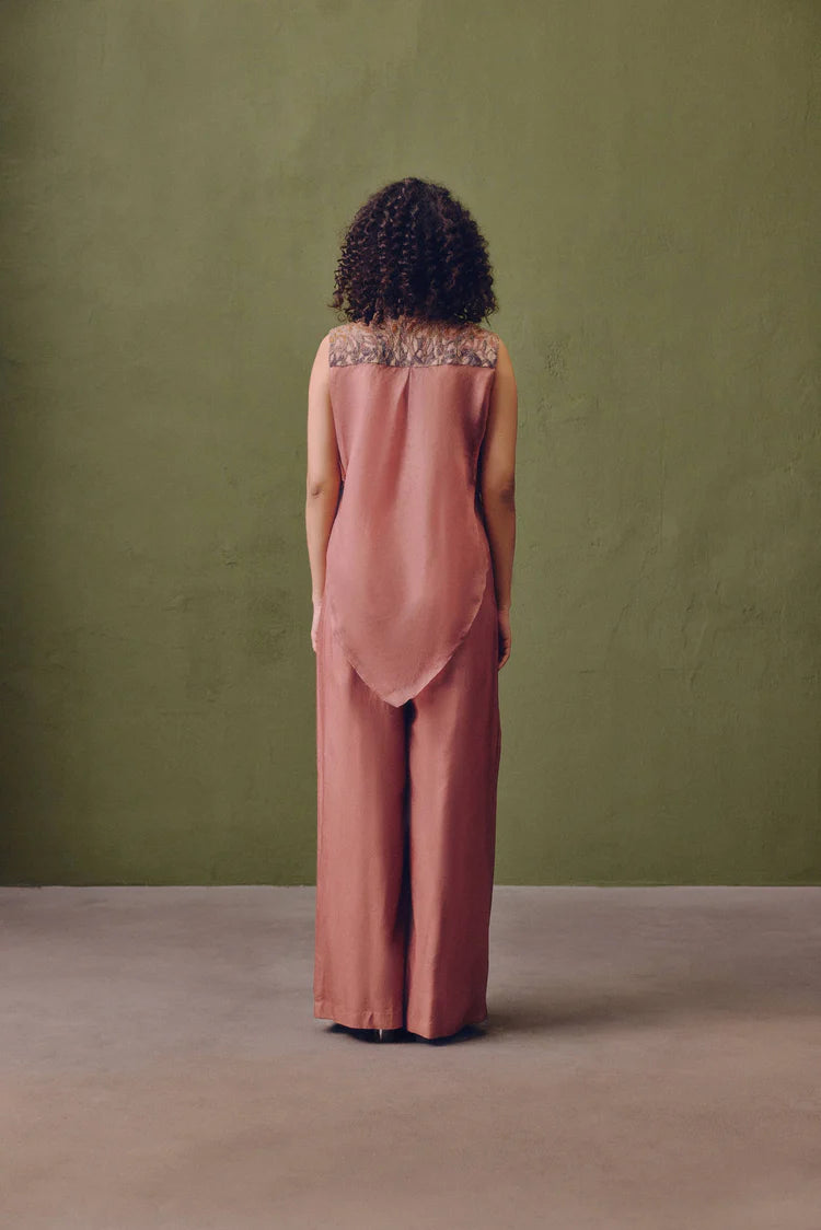 Sakura Embroidered Silk Jumpsuit
