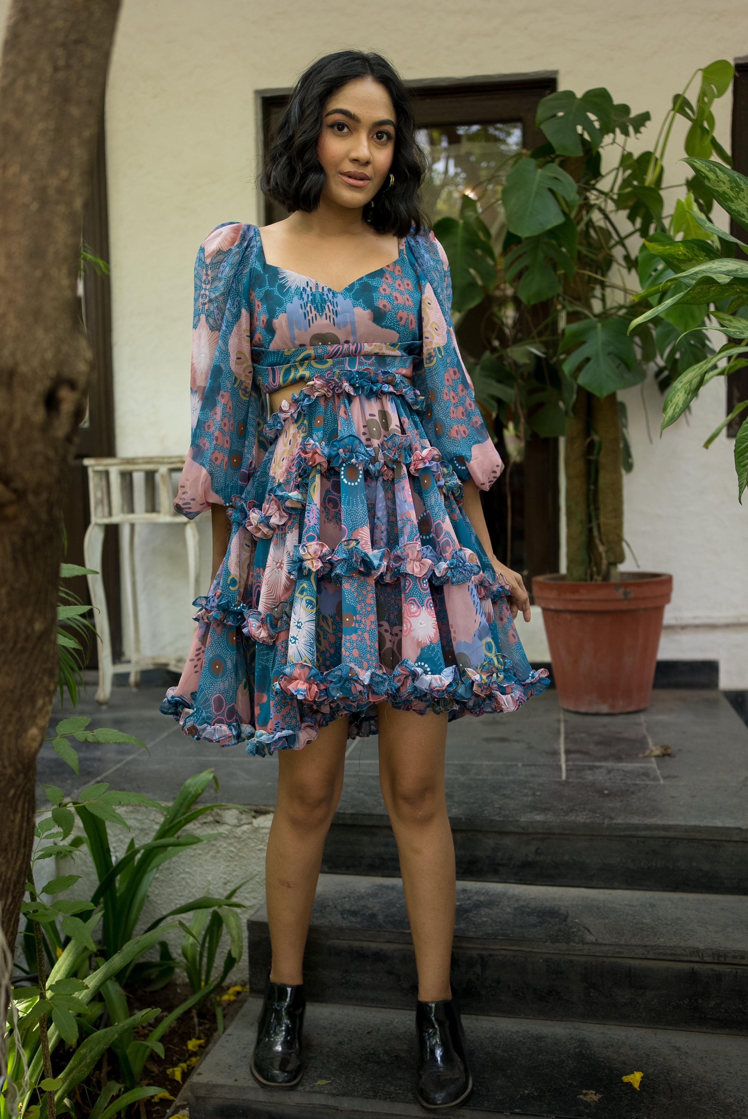 Ocean Coral Layered Dress